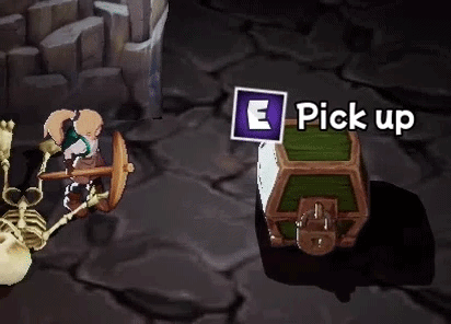 Fiona frappant un coffre